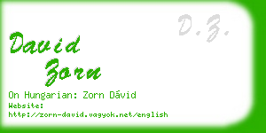 david zorn business card