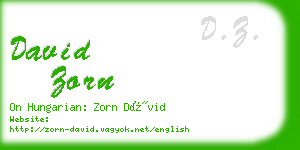 david zorn business card